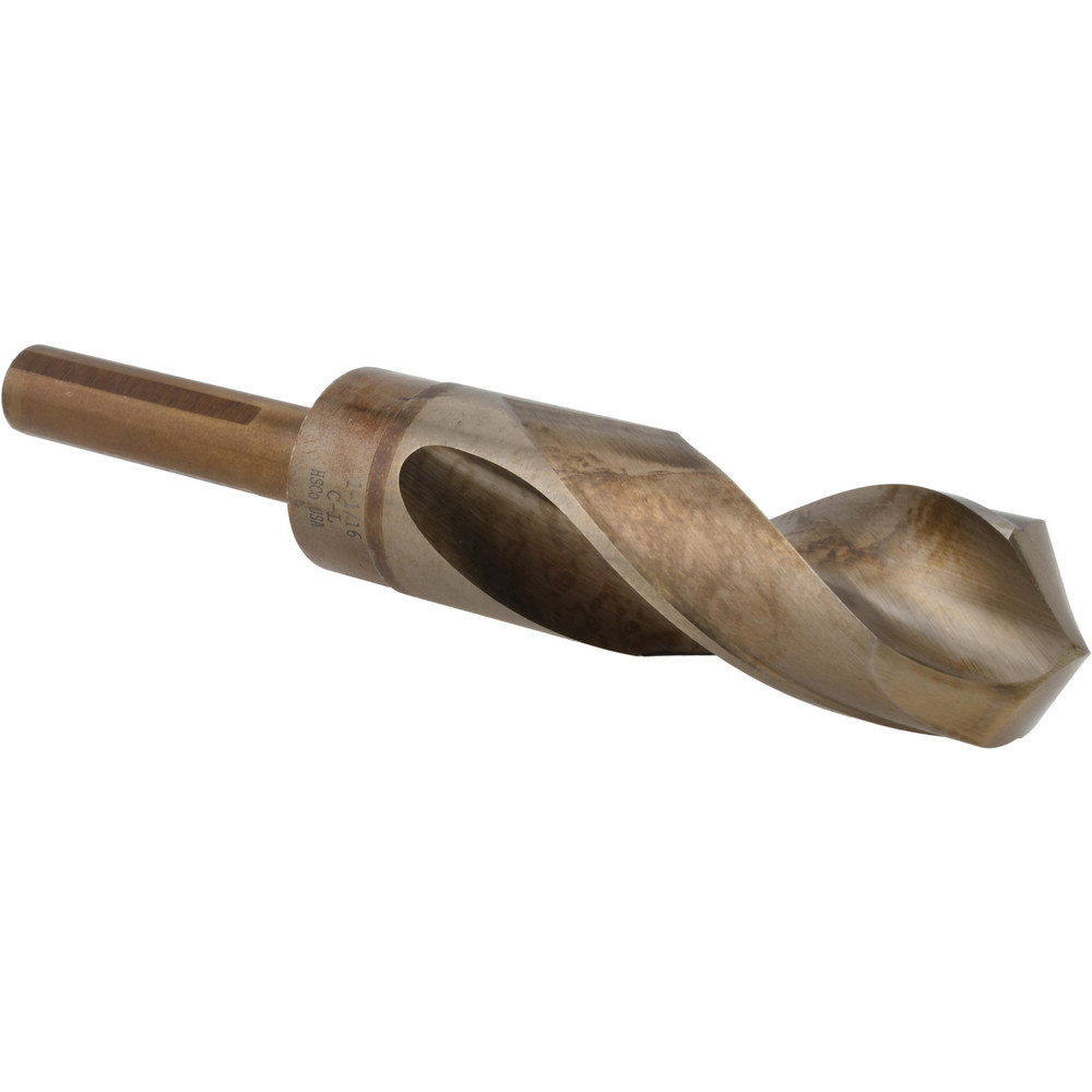 Reduced Shank Drill Bit: 1-1/16'' Dia, 1/2'' Shank Dia, 118 °, Cobalt