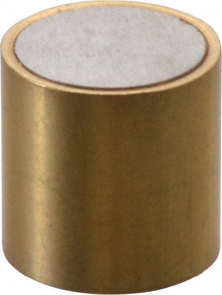 1/2" Diam x 1/2" High, 0.23 Lb Average & 0.45 Lb Max Pull Force, Brass Alnico Shielded Magnet