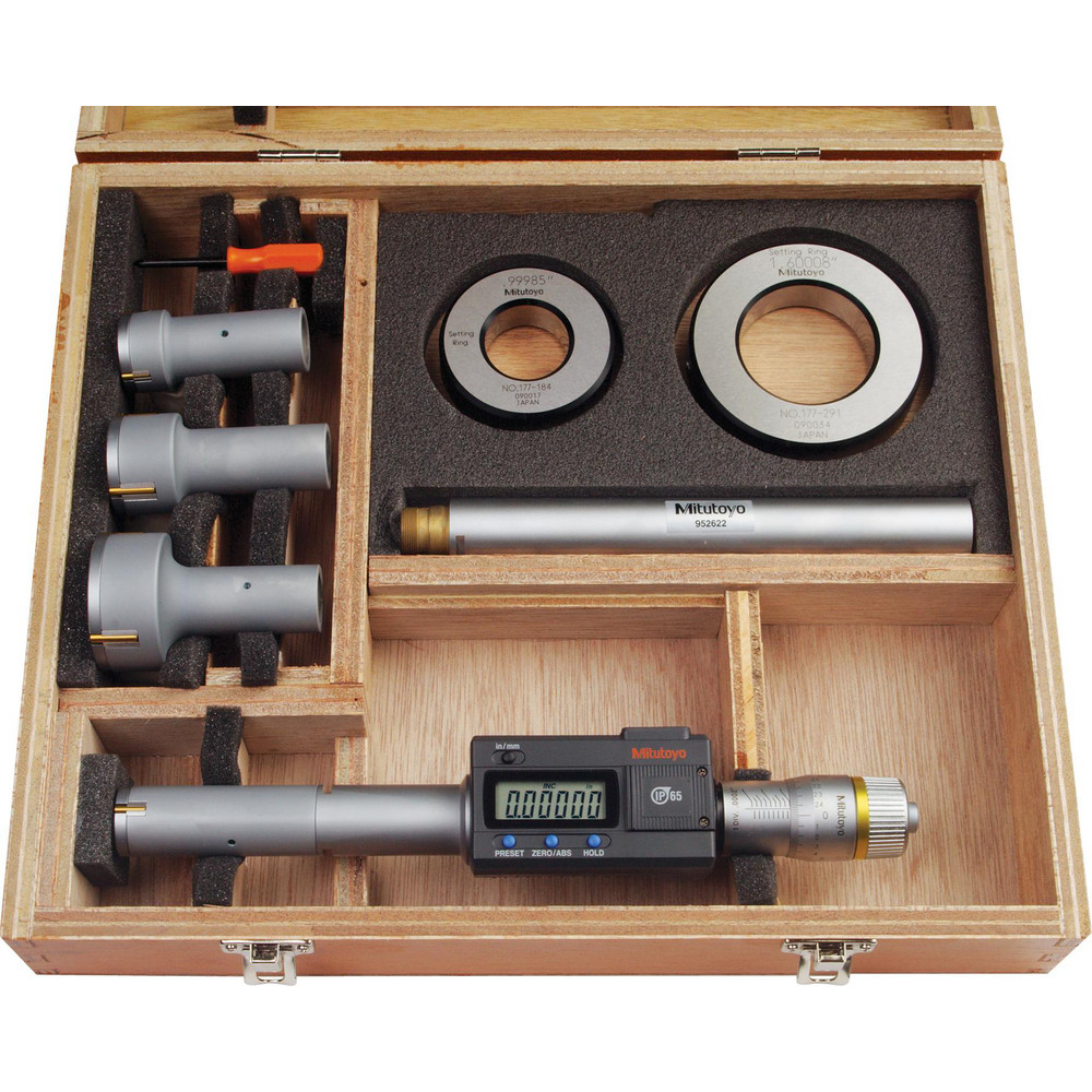 Electronic Inside Micrometers: Minimum Measurement (Decimal Inch): 1.0000; Maximum Measurement (Decimal Inch): 2.0000