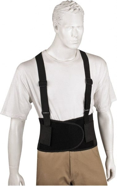 Series VEE7 Back Support: Belt with Adjustable Shoulder Straps, Large, 42 to 56" Waist, 7" Belt Width