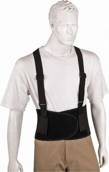 Series VEE7 Back Support: Belt with Adjustable Shoulder Straps, Medium, 32 to 44" Waist, 7" Belt Width