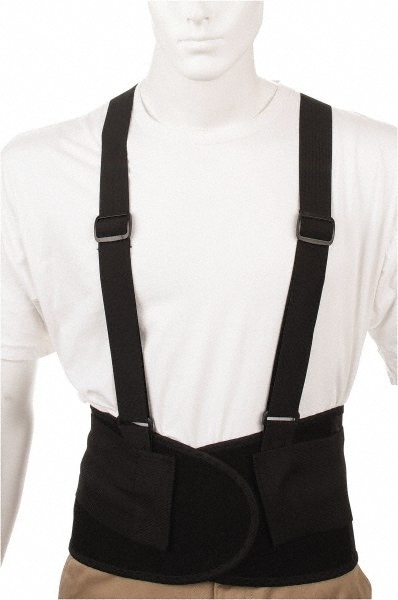 Series VEE7 Back Support: Belt with Adjustable Shoulder Straps, Small, 24 to 34" Waist, 7" Belt Width