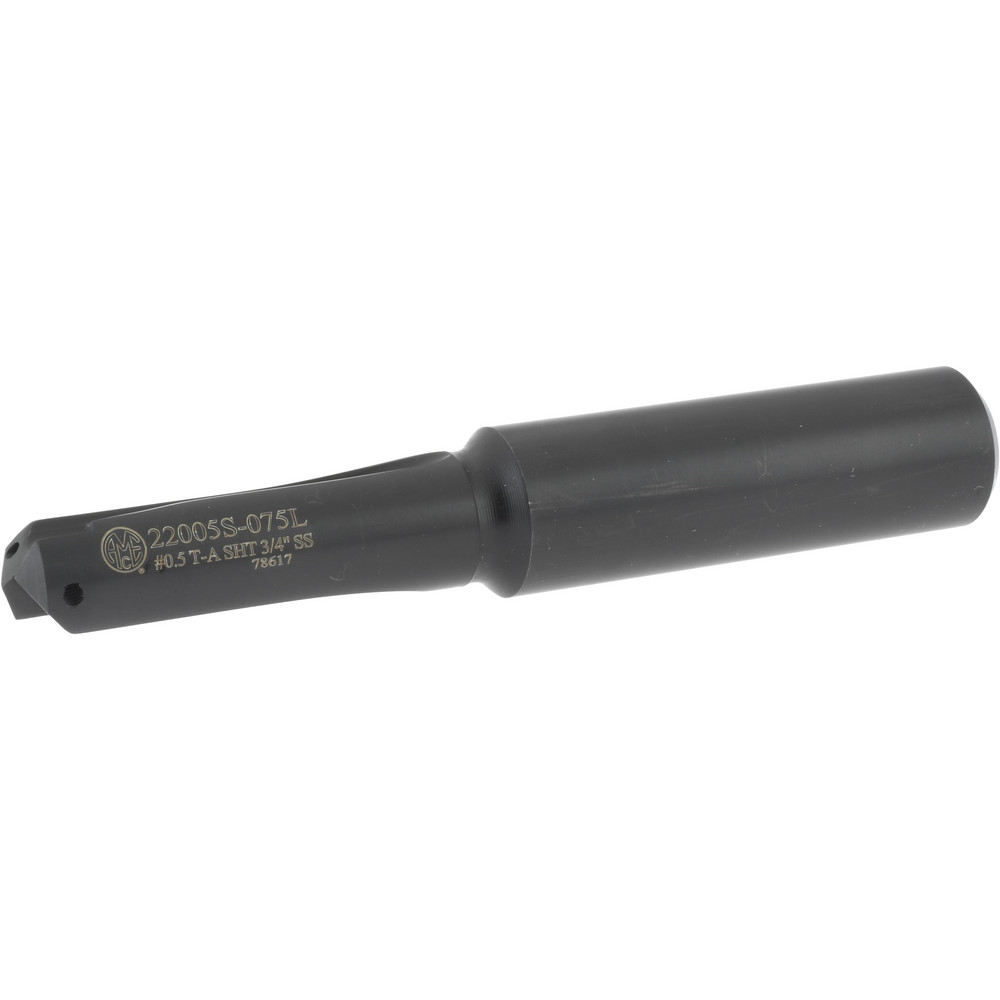 Indexable Spade Drill: 39/64 to 11/16" Dia, 1-3/8" Max Depth, Straight Flute