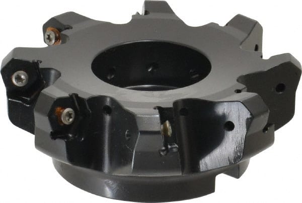 4" Cut Diam, 1-1/4" Arbor Hole, 4.51mm Max Depth of Cut, 45° Indexable Chamfer & Angle Face Mill