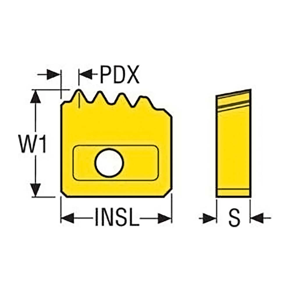 Seco Laydown Threading Insert API ROUND 8TPI INT., Carbide MSC