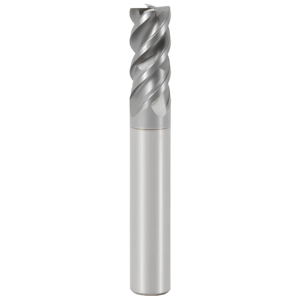 Jabro Corner Chamfer End Mill: 1/2"" Dia, 1"" LOC, 4 Flute, 0.0059"" Chamfer Width, Solid Carbide - 3-1/2"" OAL, 1/2"" Shank Dia, 48 deg Helix, SIRON-A -  58730