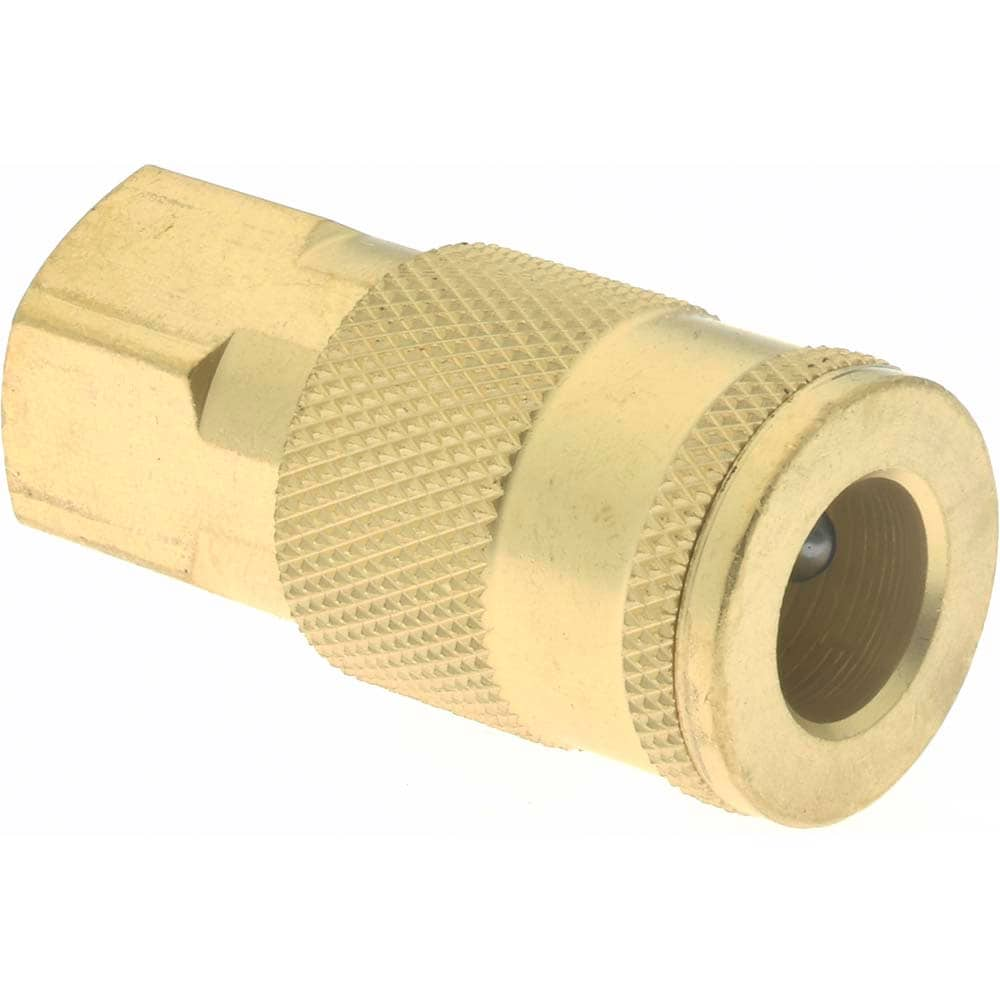 Value Collection 2330972511 5 Piece 1/4" Body 1/4 NPT 145 psi Brass Tru-Flate Automotive Pneumatic Coupling Plug Set Image