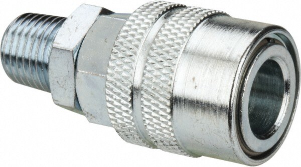 5 Piece 1/4" Body 1/4 NPT 215 psi Zinc Industrial Pneumatic Coupling Plug Set