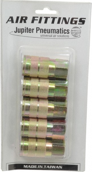 Value Collection 2341373731 5 Piece 3/8" Body 3/8 NPT 215 psi Zinc Industrial Pneumatic Coupling Plug Set Image