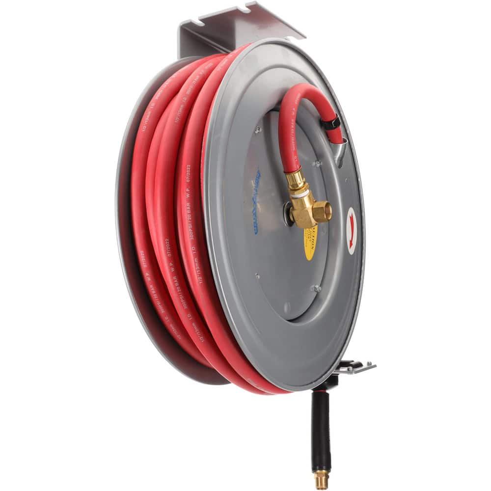 PRO-SOURCE - Hose Reel with Hose: 3/8″ ID Hose x 75', Spring Retractable -  93120137 - MSC Industrial Supply