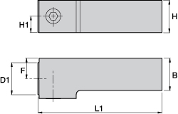 Kennametal 2386033 Modular Lathe Shank: Left Hand Cut, KM25, Square Shank Image