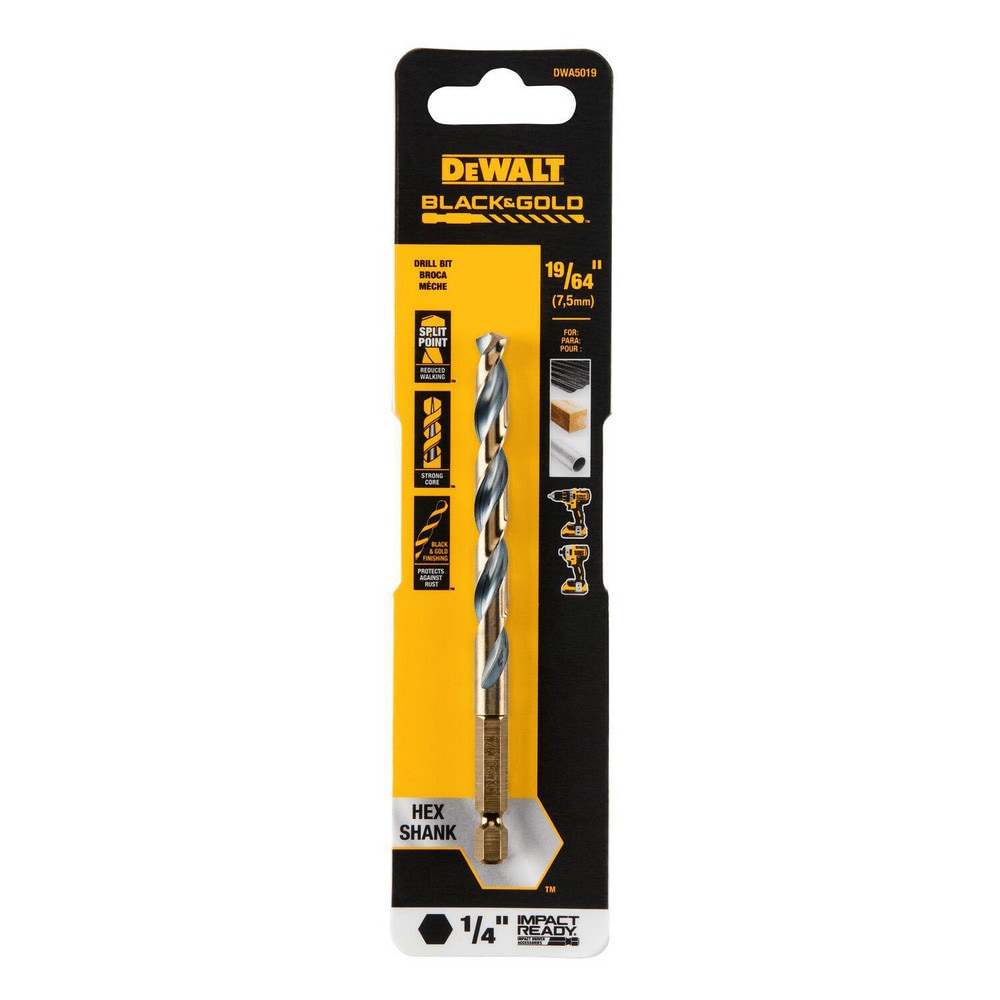 DeWALT - Mechanics Drill Bit: 135°, High-Speed Steel, Hex Shank, Split ...