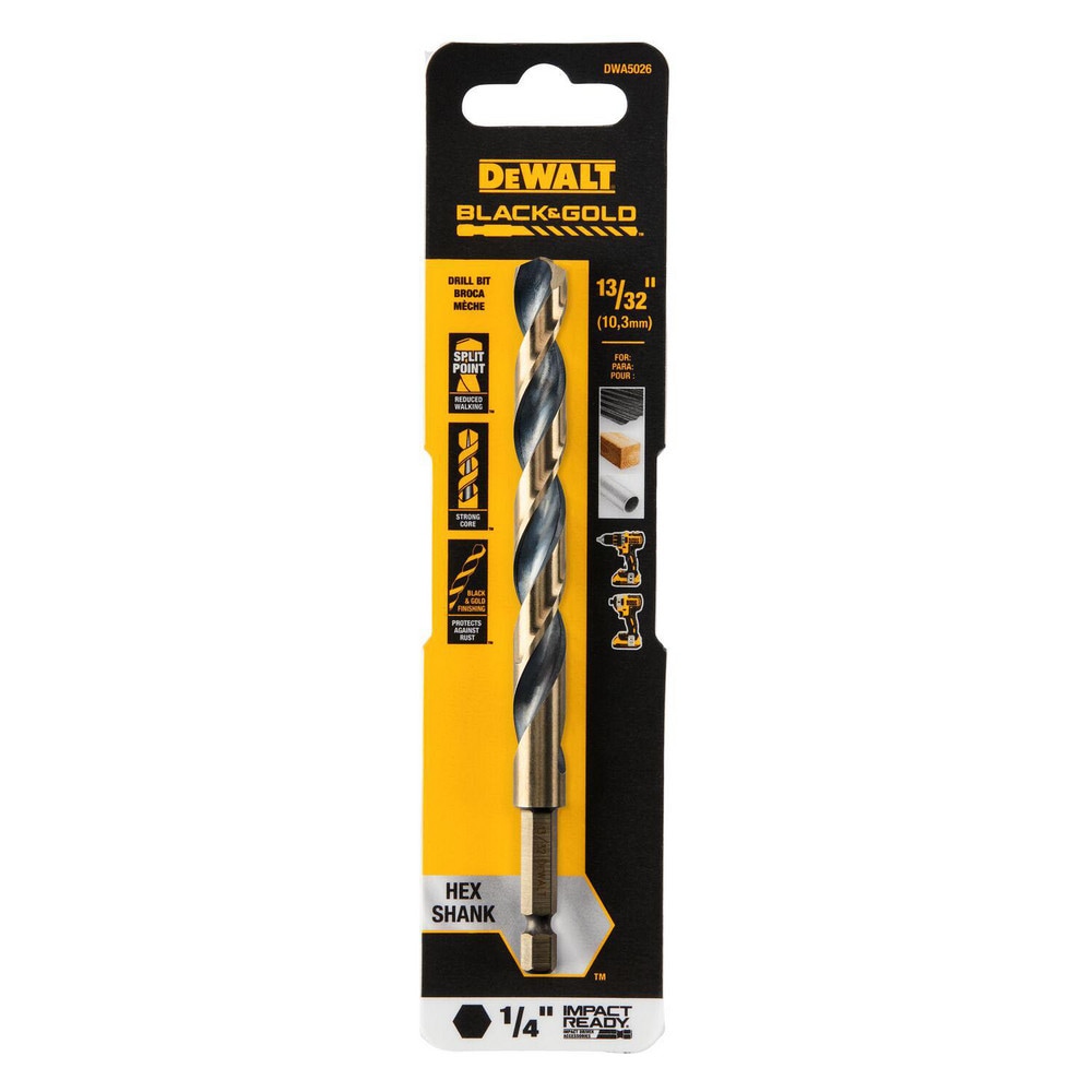 DeWALT - Mechanics Drill Bit: 135°, High Speed Steel, Hex Shank Shank ...