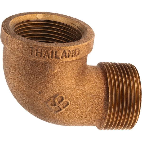 Merit Brass XB103-20 Brass Pipe 90 ° Street Elbow: 1-1/4" Fitting, Threaded, FBSPT x MBSPT, Class 125 Image