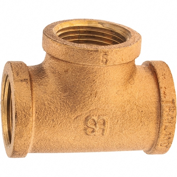 Brass Pipe Tee: 1" Fitting, Threaded, FBSPT x FBSPT x FBSPT, Class 125