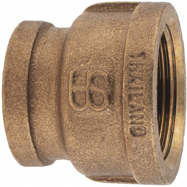 Merit Brass XB112-2016 Brass Pipe Reducing Coupling: 1-1/4 x 1" Fitting, FBSPT x FBSPT, Class 125 Image