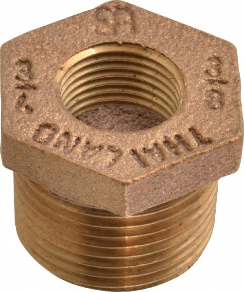 Brass Pipe Bushing: 3/4 x 3/8" Fitting, Threaded, FBSPT x FBSPT, Class 125