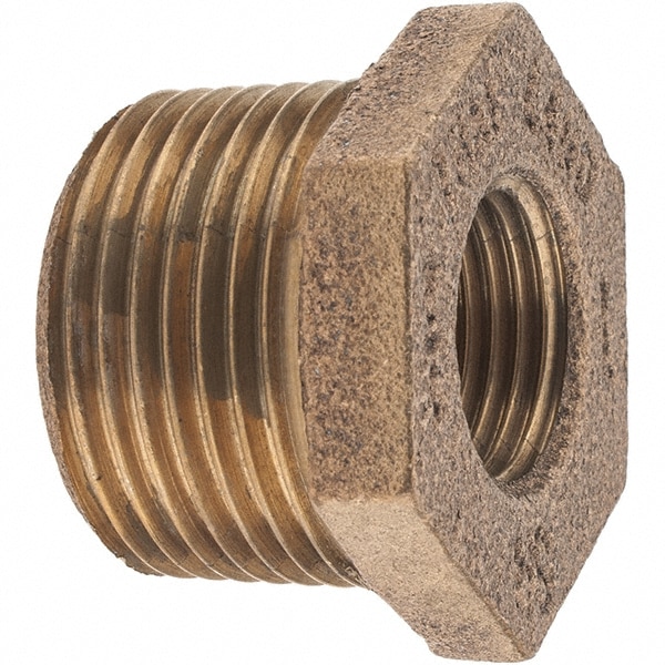 Brass Pipe Bushing: 1 x 1/2" Fitting, Threaded, FBSPT x FBSPT, Class 125