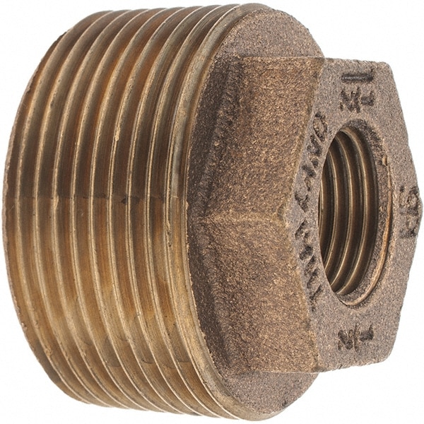 Merit Brass XB114-2408 Brass Pipe Bushing: 1-1/2 x 1/2" Fitting, Threaded, FBSPT x FBSPT, Class 125 Image