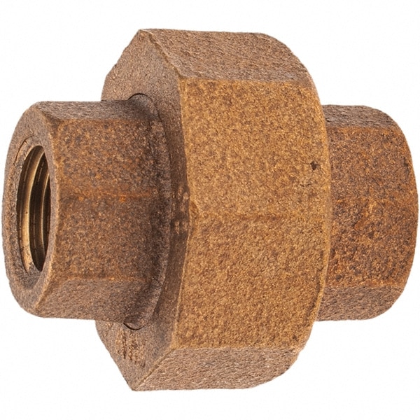 Merit Brass XB187-04 Brass Pipe Union: 1/4" Fitting, Threaded, FBSPT x FBSPT, Class 125 Image