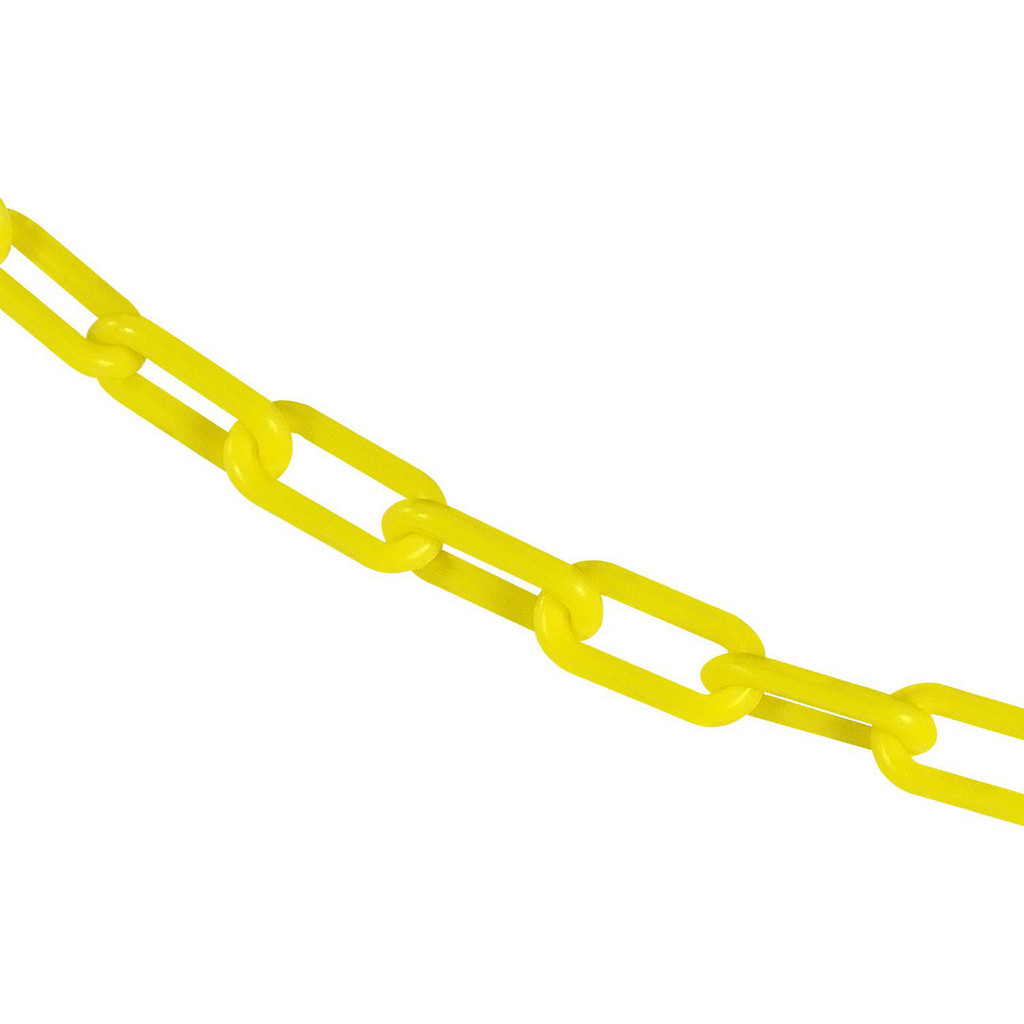 Mr. Chain | PRO-SAFE Plastic Safety Barrier Chain, Yellow, 1.5 in x 25 ft | Part #30002-25