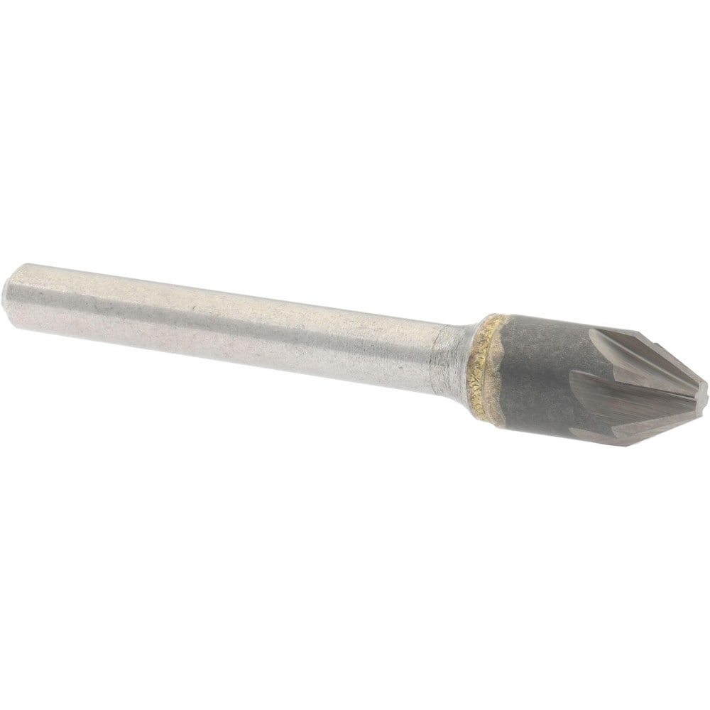 Made in USA C6NC-3/8-60 3/8" Head Diam, 1/4" Shank Diam, 6 Flute 60° Solid Carbide Countersink Image