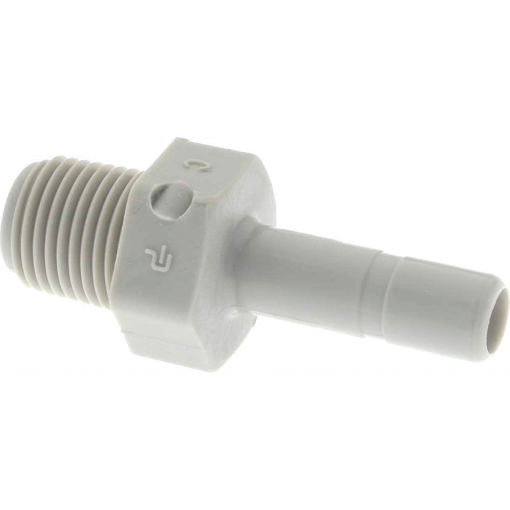 Push-To-Connect Tube Fitting: Tube Stem Adapter, 1/8" Thread, 1/4" OD