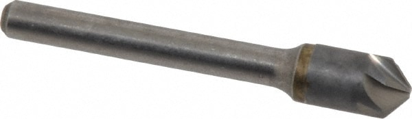 Made in USA C6NC-3/8-100 3/8" Head Diam, 1/4" Shank Diam, 6 Flute 100° Solid Carbide Countersink Image