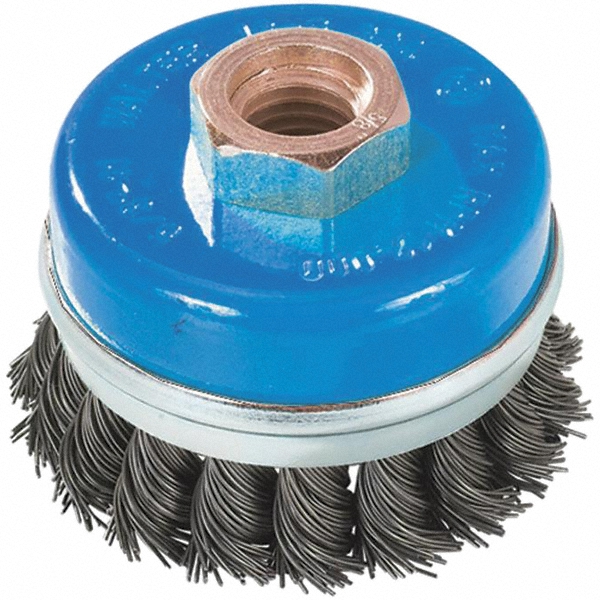 WALTER Surface Technologies Cup Brush 3" Dia, 0.0200" Wire Dia