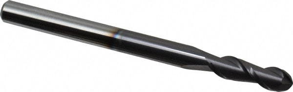 Accupro 12184285 Ball End Mill: 0.3125" Dia, 1" LOC, 2 Flute, Solid Carbide 