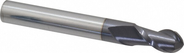 Accupro 12184294 Ball End Mill: 0.5" Dia, 1" LOC, 2 Flute, Solid Carbide 