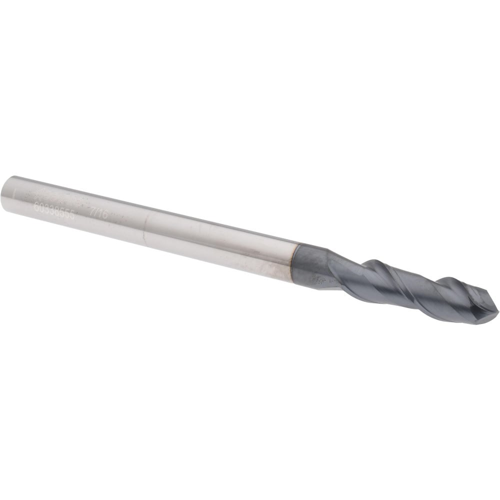 Accupro 12184315 Ball End Mill: 0.4375" Dia, 1.5" LOC, 2 Flute, Solid Carbide 