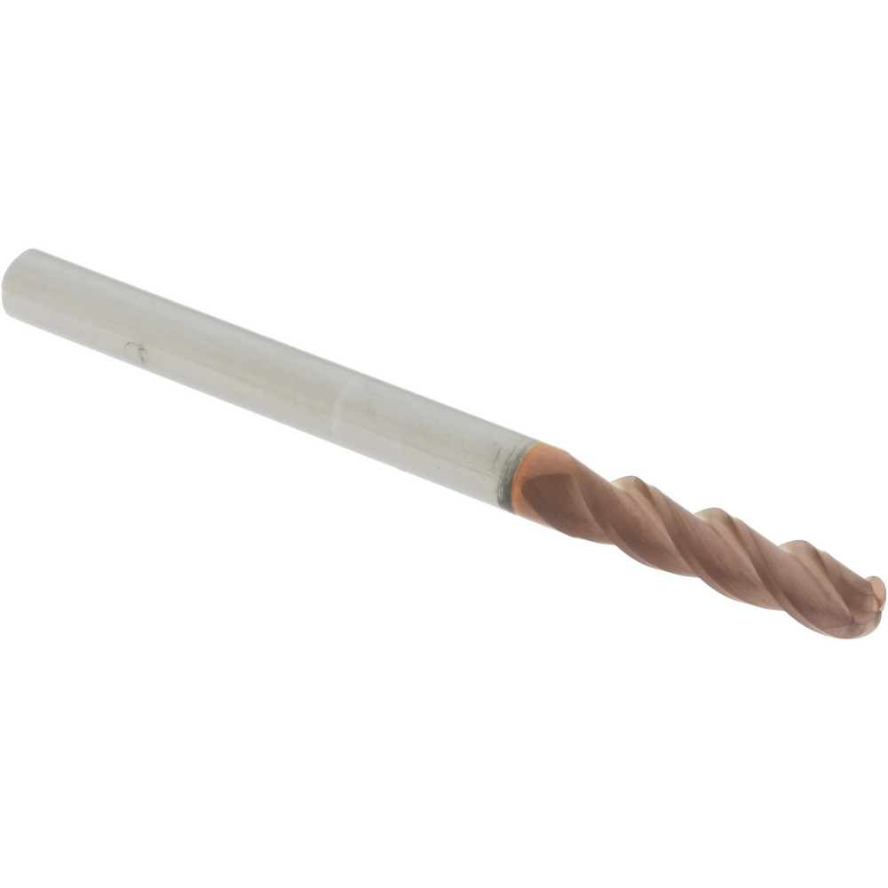 12184437 Ball End Mill: 0.1875" Dia, 0.75" LOC, 3 Flute, Solid Carbide  