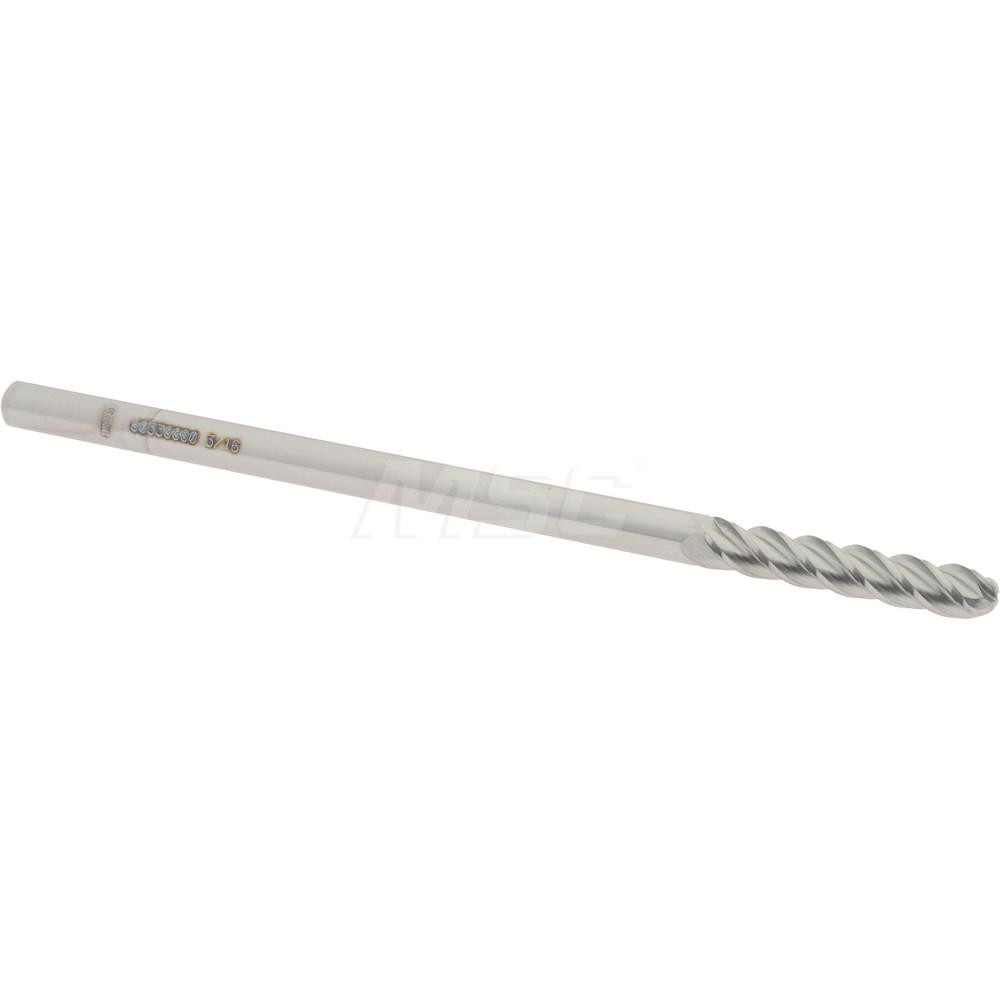 12184928 Ball End Mill: 0.1875" Dia, 1" LOC, 4 Flute, Solid Carbide  