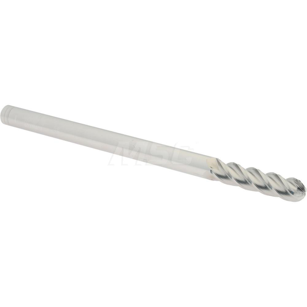12184961 Ball End Mill: 0.375" Dia, 1.5" LOC, 4 Flute, Solid Carbide  