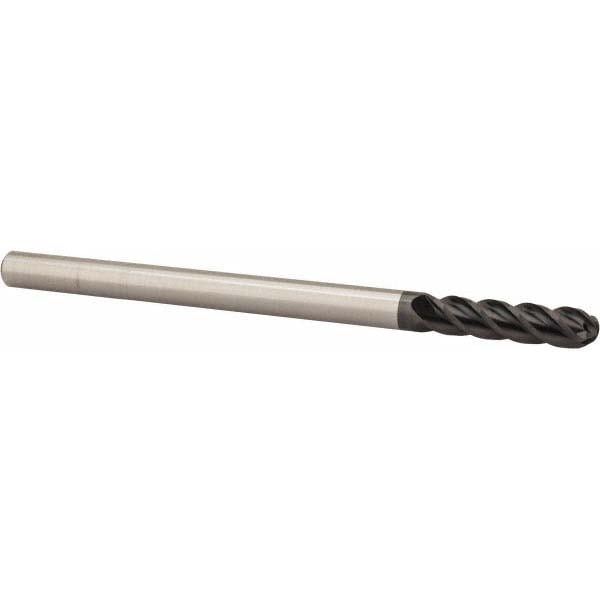 Accupro 12184963 Ball End Mill: 0.375" Dia, 1.5" LOC, 4 Flute, Solid Carbide 