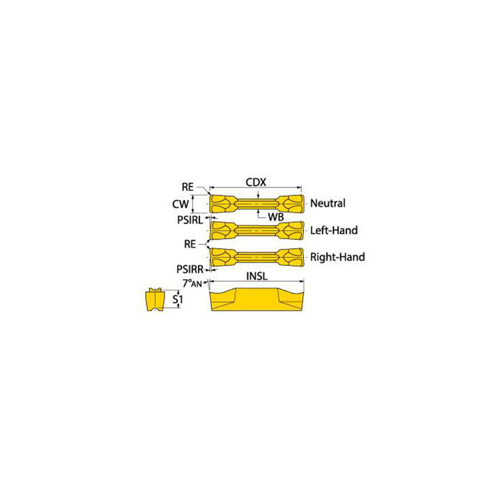 Ingersoll Cutting Tools CutOff Inserts; Insert Size Code 4 ; Insert