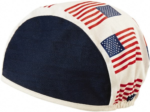 Skull Cap: Cotton, Elastic Closure, Blue, Red & White, Size Universal, Flag