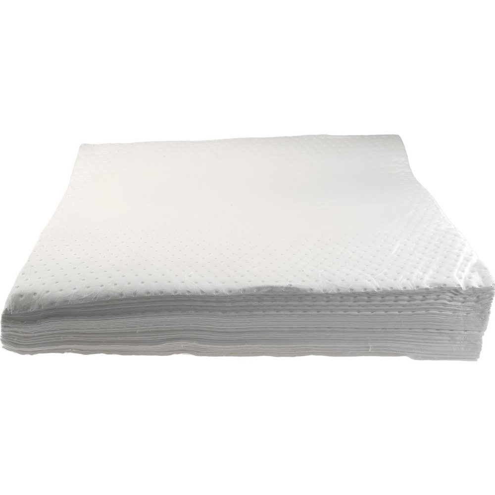 Sorbent Pad: Oil Only Use, 30" Wide, 30" Long, 49 gal, White
