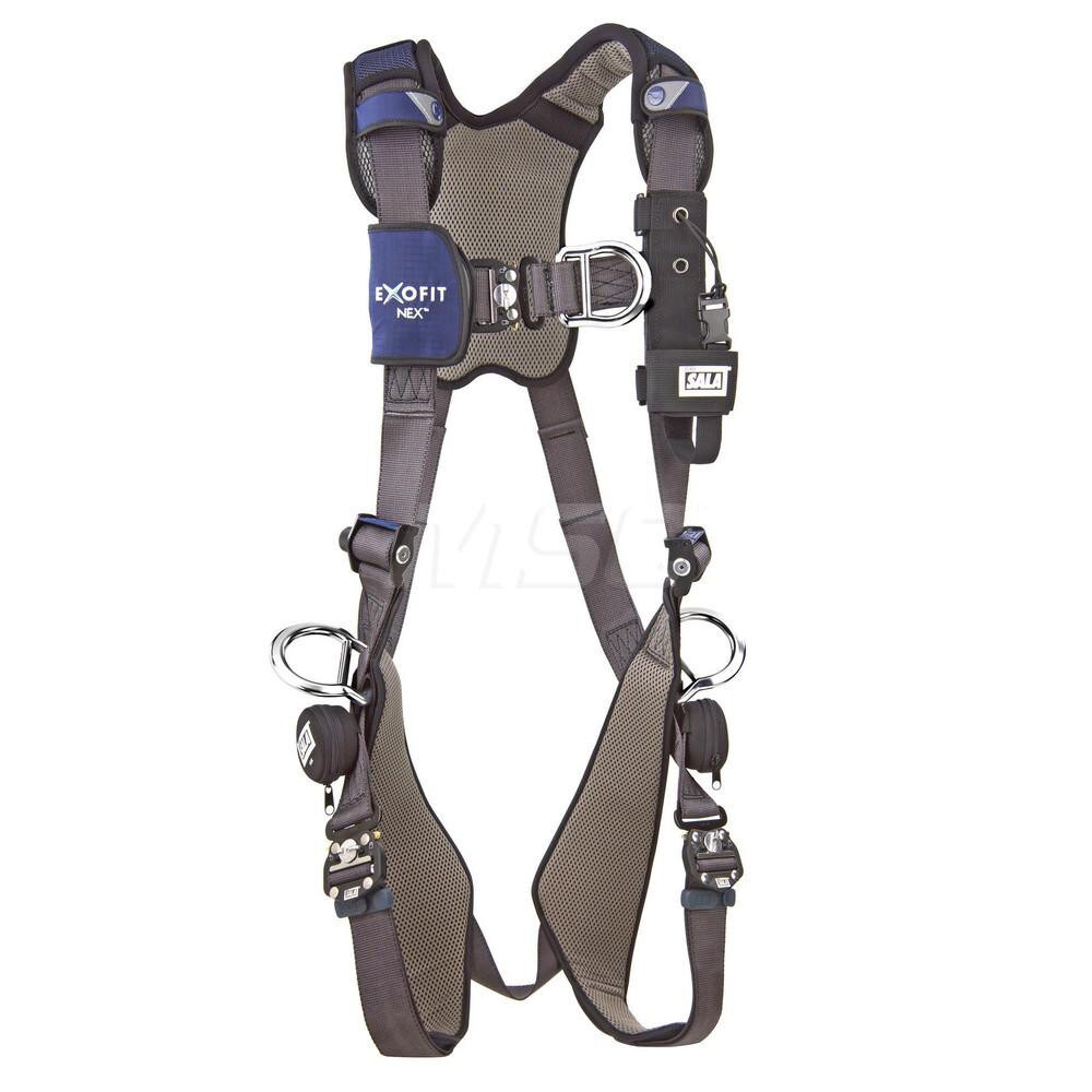 Fall Protection Harnesses: 420 Lb, Vest Style, Size Large, For Wind Energy Climbing & Positioning, Polyester, Back Front & Side
