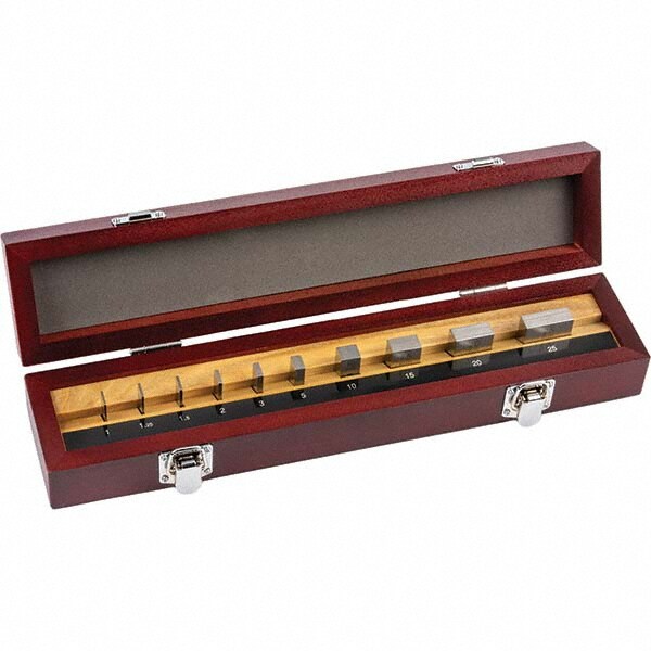 Gage Block Set: 10 Pc, AS-1 Grade, Steel