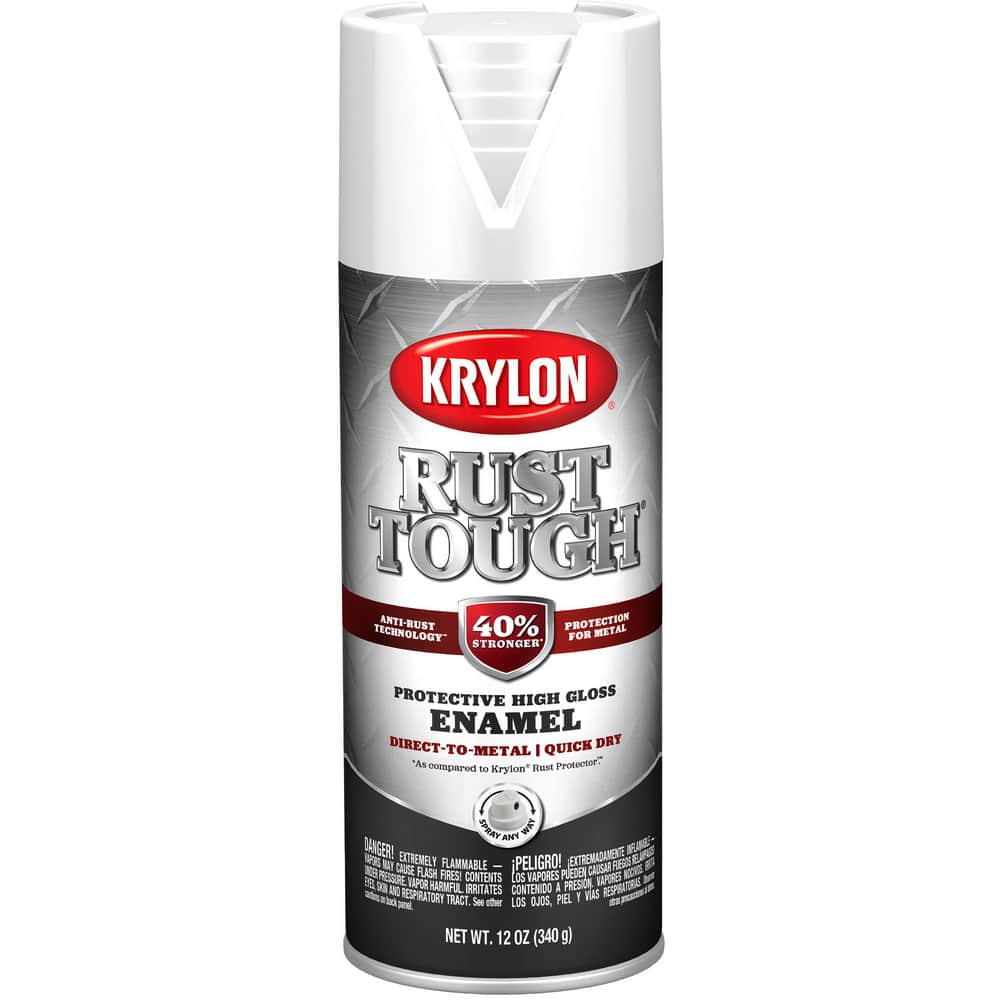 Krylon - Enamel Spray Paint: White, Gloss, 10 oz - 07281108 - MSC