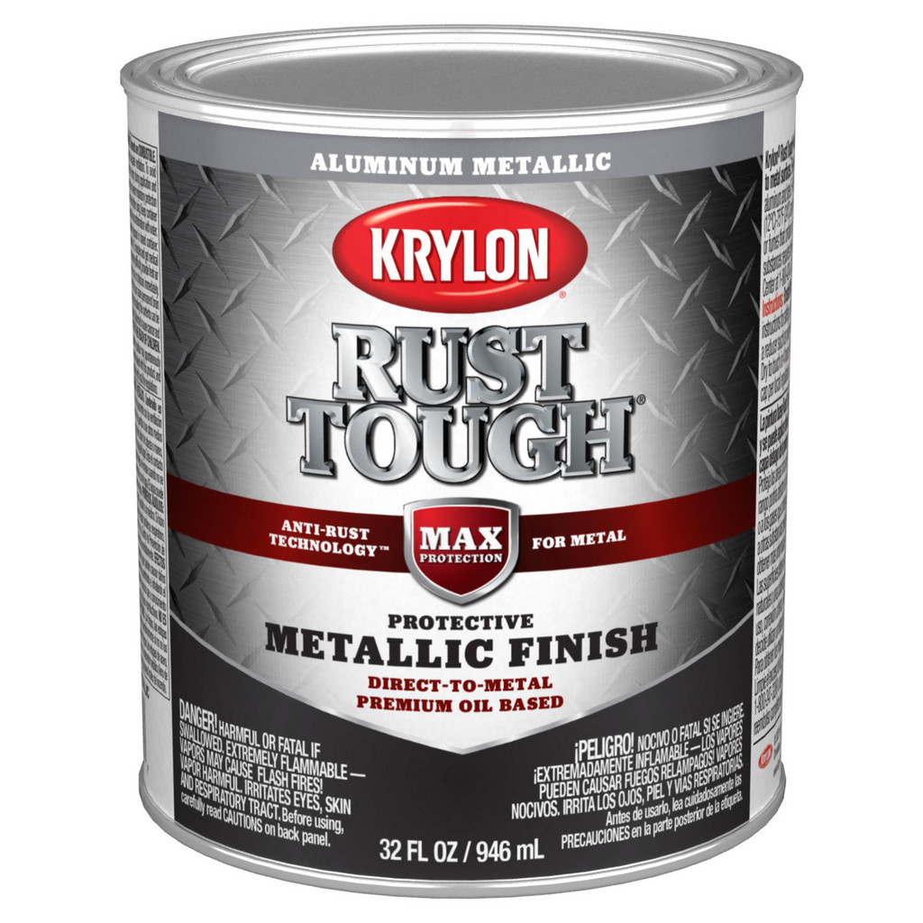 KRYLON Rust Tough® Rust Preventive Brush-On Metallic, Aluminum, 1 Quart - Indoor & Outdoor, 393 g/L VOC | Part #K09717008