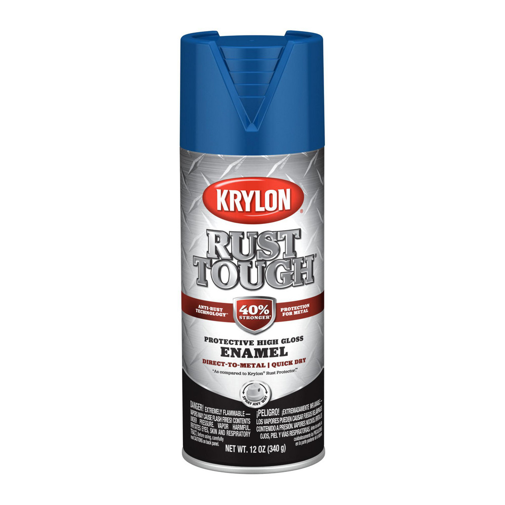 KRYLON Rust Tough® Rust Preventive Enamel, Gloss, True Blue, 12 oz - 12.000 oz Container, Use on Metal, Aluminum & Steel Surfaces | Part #K09225008