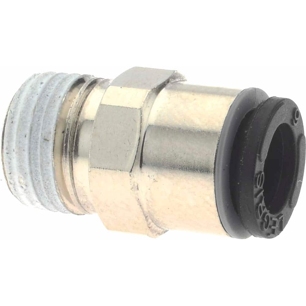 1/4" OD x 1/8" NPT Female Straight Ni Plated Brass Push To Connect Tube Fitting 