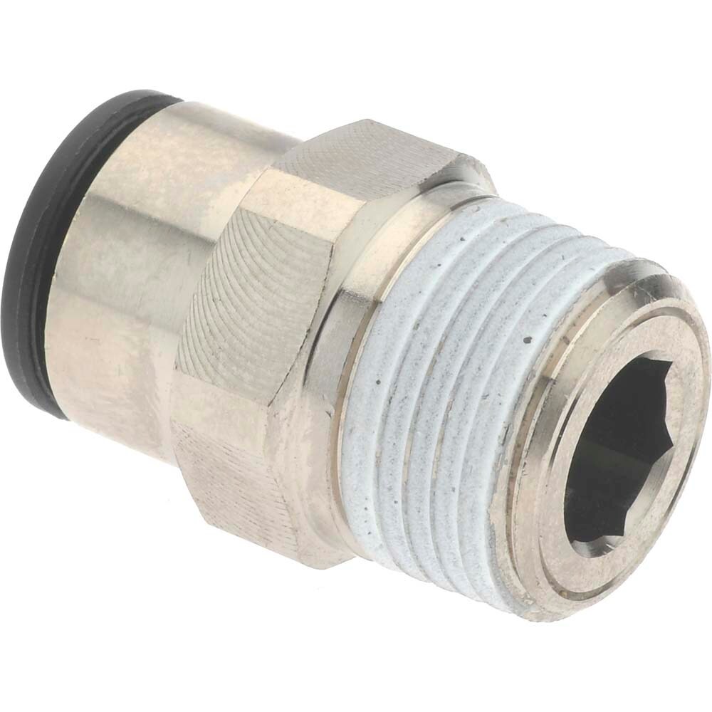 Legris - 10mm Outside Diam, 3 8 Npt, Nickel Plated Brass Push-to 