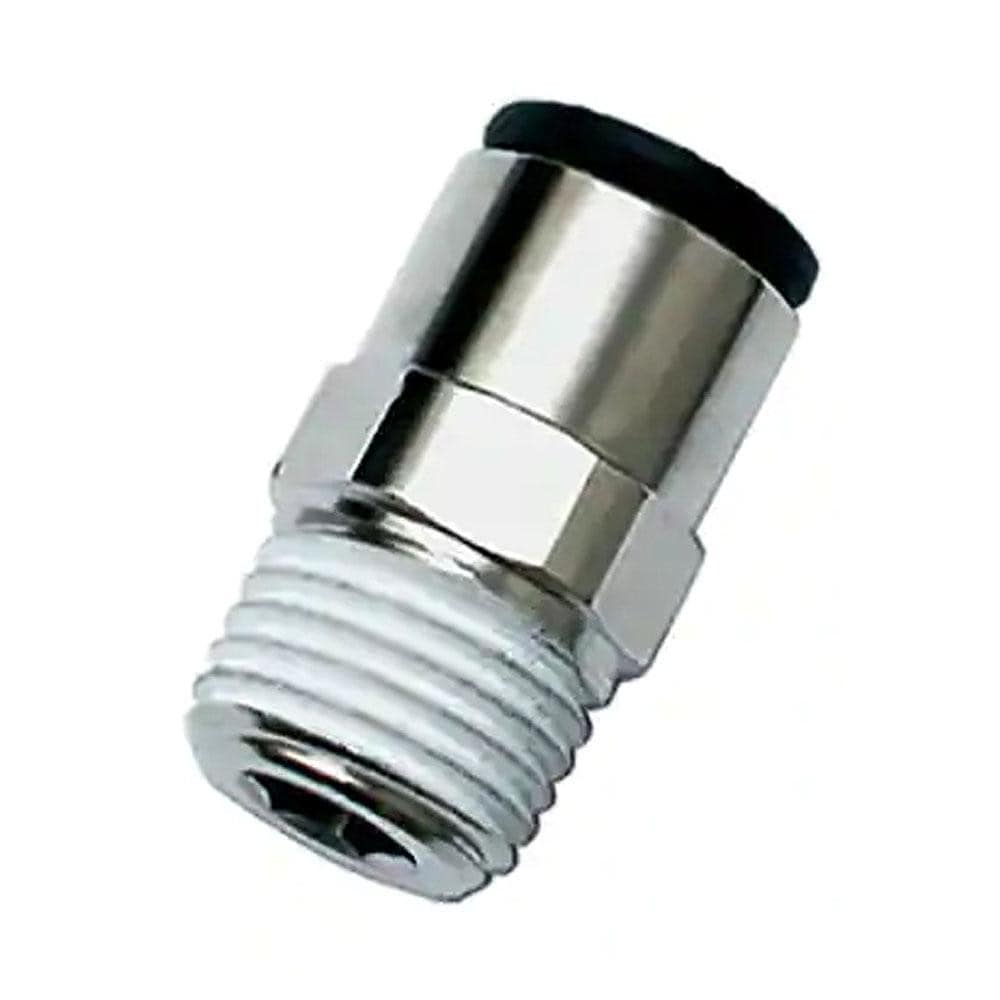 Push-To-Connect Tube to Male & Tube to Male BSPT Tube Fitting: Male Connector, 1/8" Thread, 3/16" OD