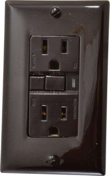 Cooper Wiring Devices SGF15B 1 Phase, 5-15R NEMA, 125 VAC, 15 Amp, Self Grounding, GFCI Receptacle 