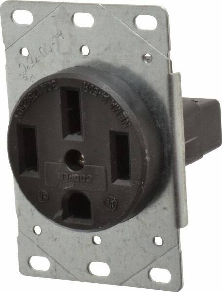Straight Blade Single Receptacle: NEMA 14-50R, 50 Amps, Ungrounded