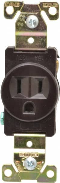 Cooper Wiring Devices 5261B Straight Blade Single Receptacle: NEMA 5-20R, 20 Amps, Self-Grounding 